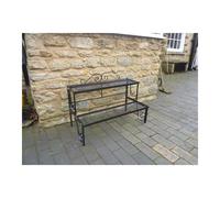 2 Tier Garden Pot Stand - Steel - L43.2 x W82.5 x H50.8 cm - Black Poppy Forge Black One Size