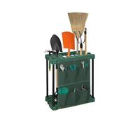 2 Tier Garden Tool Holder Heavy Duty Garden Tools Storage Multi Tool Portable Organiser Tidy with Bag for Sheds, Garages & Outdoors Caddy Freestanding Holder for Rakes, Shovels, Brooms 61 x 58 x 31cm