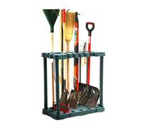 2 Tier Garden Tool Holder - Portable Organiser Tidy with Wheels for Sheds/Garages - GREEN