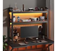 2-Tier Home Multipurpose Desktop Bookshelf,Desk Hutch Organizer Shelves,Dorm Desktop Furniture,Adding Vertical Space,Computer Desktop Bookshelf Organizer ( Color : Black , Size : 2-Tier 115cm(45i