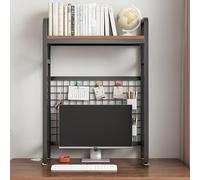 2 Tier Iron Desk Shelf Home & Office nizer College Dorm Storage Rack Desktop Bookshelf for Books Files & Decor Stylish Space Saving Solution