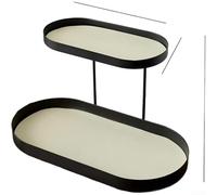 2 Tier Iron Organizer Designed for Vanity Countertop or Shelf Placement with Efficient Space Utilization (A)