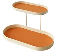 2 Tier Iron Organizer Designed for Vanity Countertop or Shelf Placement with Efficient Space Utilization (E)