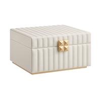 2-Tier Jewellery Box with Mirror, Cloud White