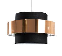 2 Tier Lampshade Drum Ceiling Light Shade Pendant Easy Fit Lighting LED Bulb