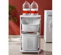 (2-Tier) Laundry Basket Bathroom Clothes Storage on Wheels