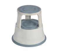 (Grey) 2 Tier Step Stool Robust Steel Non-slip Rubber Top