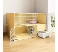 2 Tier Metal Cat Cage With Litter Box,Indoor Cat Enclosures,Cat Playpen Kennel,Cat Kennels Crate Playpen Catio For 1-3 Cats