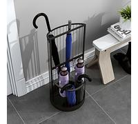 2 Tier Metal Entrance Umbrella Stand Holder，Modern Indoor tall Metal Large Capacity Umbrella Storage stand ， For Hotel，Offices，home，Commercial(Black,M)