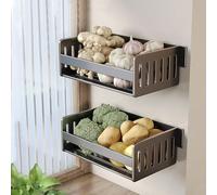2 Tier Metal Fruit Basket Hanging Stackable Kitchen nizer Fruit Stand & Shelf Wall Baskets for Fruits Vetables and Bread