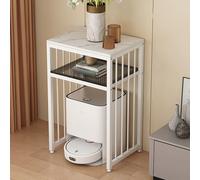 2 Tier Metal Robot Vacuum Stand with Shelves Stylish Side Table for Living Room & Home Office Space Saving Storagion for Smart Home Accessories