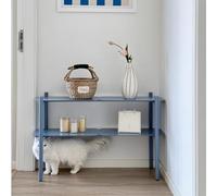 2-tier Metal Storage Shelf, Freestanding Open Shelving Unit Versatile Bookshelf Modern Plant Stand & Display Rack for Living Room, Bedroom, Balcony, Kitchen, Entryway(80x35x60cm(31x14x24"), Blue)