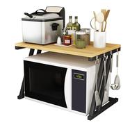 2-Tier Microwave Stand & Kitchen Shelf Space-Saving Corner Holder for Appliances Countertop Ideal for Kitchen Worktop Storage & Maximizing Space