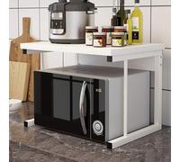 2 Tier Microwave Stand with Metal Frame Heavy Duty Wooden Kitchen Shelf & Toaster Rack Space Saving Baker's Rack for nized Countertop Storage