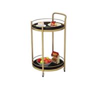 2-Tier Mobile Bar Cart with Wheels & Handle - Perfect for Serving Drinks at Restaurants Homes and Parties - Stylish & Functional Beverage Serving Solution