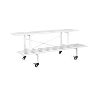 2-Tier Movable Plant Stand - Rustproof Indoor/Outdoor Flower Pot Holder, Compact Planter Rack & Storage Shelf for Small Spaces, Ideal for Kitchen & Garage Flower Display