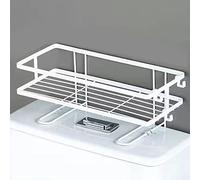 2 Tier Multifunctional Bathroom Shelf Over Toilet Over The Toilet Storage Shelf No Drilling Toilet Organizer Toilet Shelf with Toilet Paper Holder(Single Layer White)