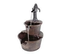 2 Tier Outdoor Barrel Fountain Water Feature