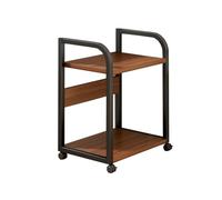 2-Tier PC Tower Stand with Rolling Casters - Multi-Layer CPU Storage Shelf Mobile Desktop Printer Cart Adjustable CPU Holder for Home & Office Use