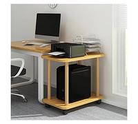 2-Tier Printer nd with Wheels, le CPU Tower & Printer Shelf, Cact Coffee Table for Home Office, Sofa Side Table, Space-Saving Fur (L80xD30xH50cm)