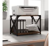 vidaXL Printer Stand 2-Tier Brown Oak 44x26x31.5 cm Engineered Wood
