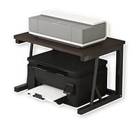 2 Tier Printer Stand for Desk Modern Steel Frame Desktop Shelf with Storage for Fax Machine Copier Scanner & Small Shredder Natural Finish 60x25x30cm