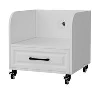 2 Tier Printer Stand for Desk Modern Steel Frame Riser for Fax Machine Copier & Scanner Desktop Shelf with Storage Natural Finish (60x25x20cm)