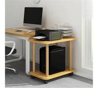 2-tier Printer Stand With Storage, Movable Cpu Tower Stand On Wheels, Small Coffee Table For Home Office, Sofa Side Table With, Heavy Duty Mobile Printer Cart, One Color L80xD40xH50cm