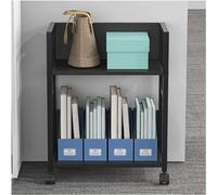 2-Tier Printer Stand with Wheels Steel Printer Cart for Office Multifunctional Copier Storage Rack Microwave Rack Shelf Mobile Printer Shelf for Home or Office Use