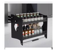 2-Tier Pull Down Shelf For Kitchen Upper Cabinet, Heavy Duty Cabinet Organizer, Lifting Basket, Spice Rack, Drop Down Shelf, Load Capacity: 15kg((LxWxH) 46x27x52cm)