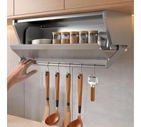 2-Tier Pull-Out Cabinet nizer with Lifting & Folding Basket Drop Down Blind Shelf Se & Dish Rack High Kitchen Cabinet
