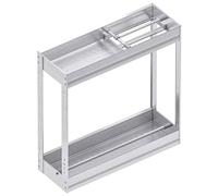 2-Tier Pull-Out Narrow Cabinet Heavy-Duty Slide-Out Shelf for Kitchen Pantry Bathroom Storage 43x10x45cm Space-Saving Design Adjustable Storage Solution