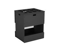 2-Tier PVC Blueprint Storage Organizer, 15/12-Grid Photography Backdrop Storage Shelf, Rolling Stand for Tripods and Art Supplies