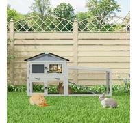 2-Tier Rabbit Hutch Guinea Pig Cage, Extra-Large Bunny Cage with Asphalt Roof & Sunlight Panels, Slide-out Tray and 10 PCS Disposable Liners, 148.6 x 42.9 x 80 cm