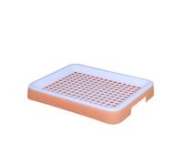 2-Tier Rabbit Litter Box with Detachable Tray, Low-Profile Plastic Potty for Guinea Pigs/Hamsters, Cage-Friendly Training Toilet(Pink)