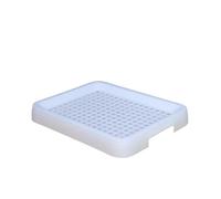 2-Tier Rabbit Litter Box with Detachable Tray, Low-Profile Plastic Potty for Guinea Pigs/Hamsters, Cage-Friendly Training Toilet(White)