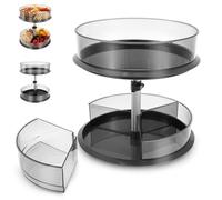 2 Tier Revolving Medicine Cabinet Organizer, Rotating Pill Bottle Organizer, Storage with Removable Dividers, Spice Rack Organization, Under Tray