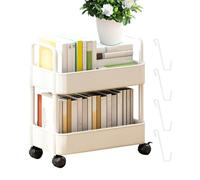 2-Tier Rolling Book Cart Mobilefor Books Desk Rolling Storage Cart Rolling StorageHome nization Solution Bookshelf on Wheels