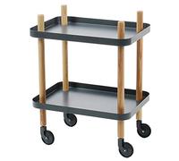 2-Tier Rolling Cart for Home, 360° Swivel Wheels, Solid Wood Support, Easy to Move, Multi-Layer Sto nizer, 4 Colors (Black), 50x35cm, Perfect for Kitchen & Living Room