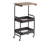 2 Tier Rolling Carts With Wheels - Multi-Tier Storage Shelf | 360° Smooth Implementation Storage Shelves With Wheels | Large Capacity Standing Shelf Units | Storage Shelving Unit On Wheel Casters
