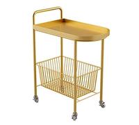 2-Tier Rolling Kitchen Cart with Wheels Mobile Storage Trolley for Living Room Bathroom & Kitchen Simple Design Versatile Utility Easy Movement Space-Saving nizer