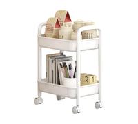 2-Tier Rolling Kitchen Trolley with Wheels - Waterproof Non-Slip rage Cart | Stylish Mobile Shelf for Home Bedroom Bathroom and Plants