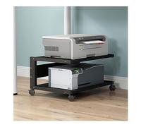 2-Tier Rolling Printer Stand - Adjustable Copier Shelf for Home Office Space-Saving Under Desk Storage Easy to Move & nize Your Workspace