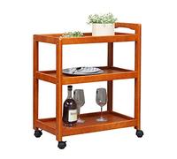 2-Tier Rolling Storage Cart - Mobile Serving Trolley for Wine Beer Coffee & Desserts - Multifunctional White Kitchen & Dining Cart with Handle
