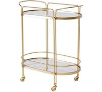 2-Tier Rolling Utility Cart - Iron Kitchen Storage with Wheels, Movable Food Delivery Trolley for Restaurant, Tea & Wine - Versatile Kitchen nizer & Rolling Cart