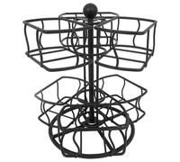 2-Tier Rotating Tea Bag Organizer, Countertop Tea Storage Caddy, Black Metal Tea Station Rack, Silent Smooth Rotation for Tea Rooms, Coffee Bars