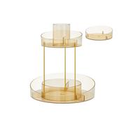 2-Tier Round Rotating Makeup Organiser, Champagne Gold