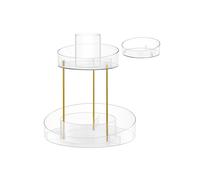 2-Tier Round Rotating Makeup Organiser, Transparent