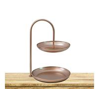 2 Tier Serving Trays for Party, Iron Fruit Basket Display Fruit Dessert Candy Cupcake Tiered Tray Stand Decorative Storage Platter for Home Kitchen Coffee Table Wedding Decor (Rose Gold)