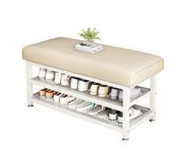 2-Tier Shoe Bench, Shoe Storage Bench Organizer, Padded Shoe Bench with Storage Compartment for Entrance Area, Bedroom, Wardrobe & Hallway, Bathroom (Color 6 100x31x49cm)